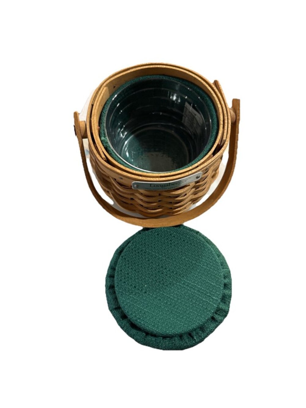Longaberger Vtg Hostess Appreciation Basket 2003 W/Green Pin Cushion Lid & Liner - Picture 4 of 5
